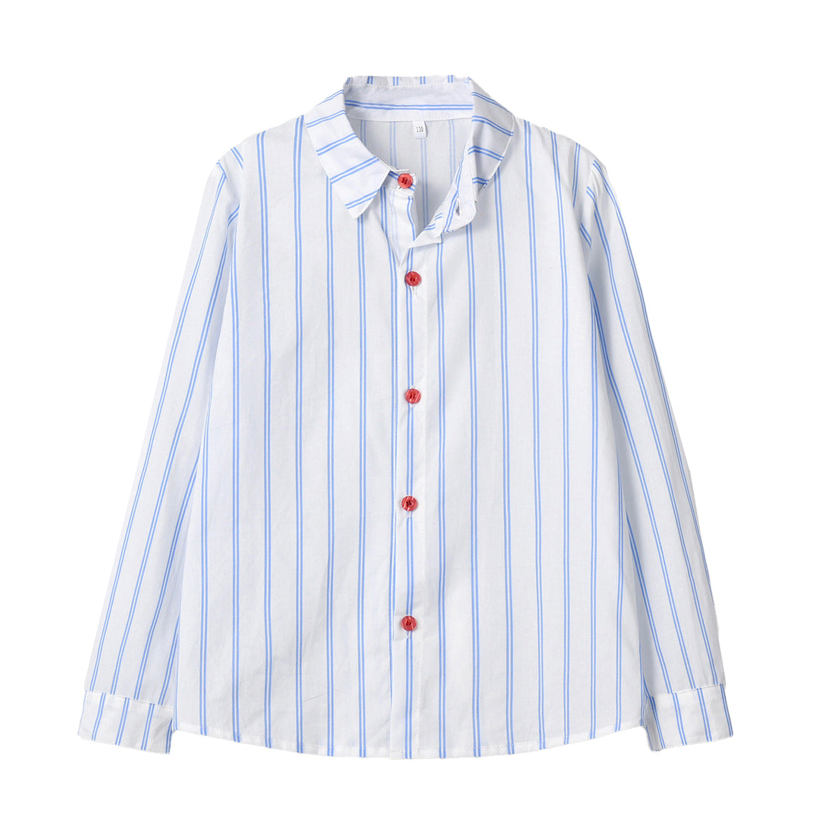 Boys Blue Vertical Striped Casual Shirt
