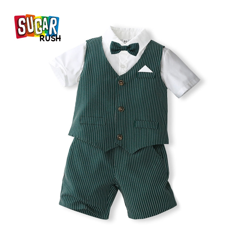 Striped Cotton 3 Piece Suit