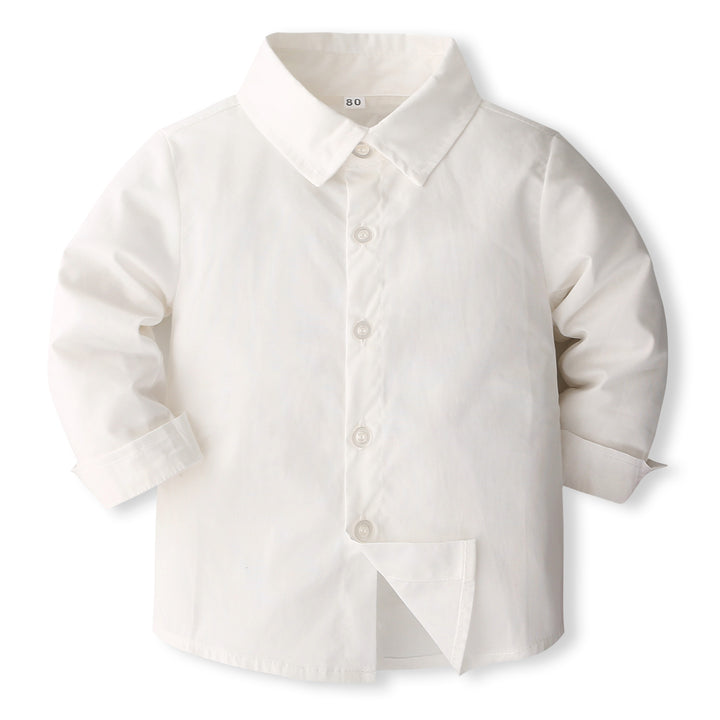 Boys Pure Cotton Shirt With Trousers And Suspenders