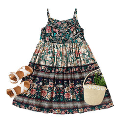 Floral Print Layered A-Line Dress
