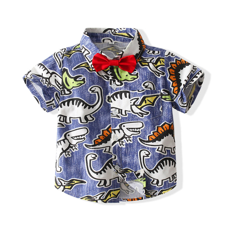 Boys Floral Opaque Printed Party Shirt