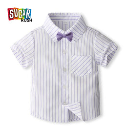 Boys Opaque Striped Party Shirt
