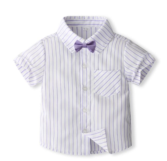 Boys Opaque Striped Party Shirt