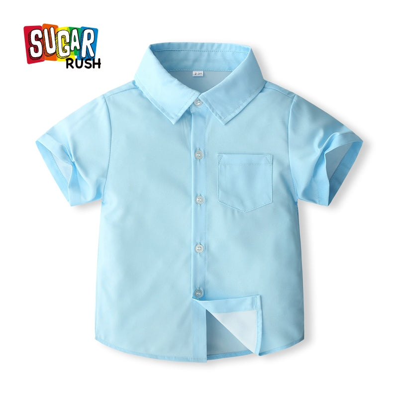 Boys Solid Opaque Casual Shirt
