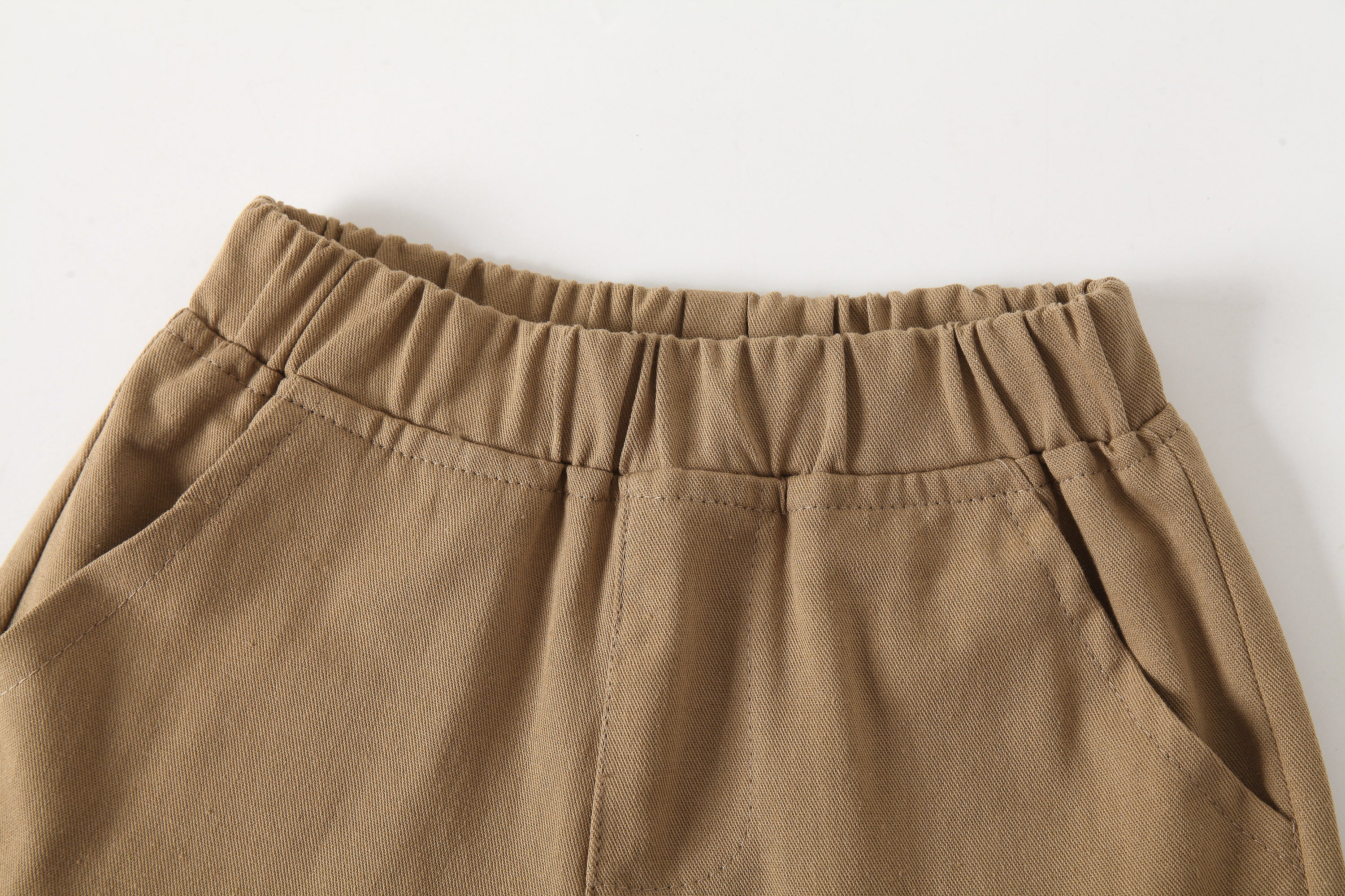 Boys Khaki Colour & White Colourblocked Shirt with Shorts