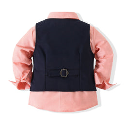 Boys 3-Piece Single-Breasted Cotton Suits
