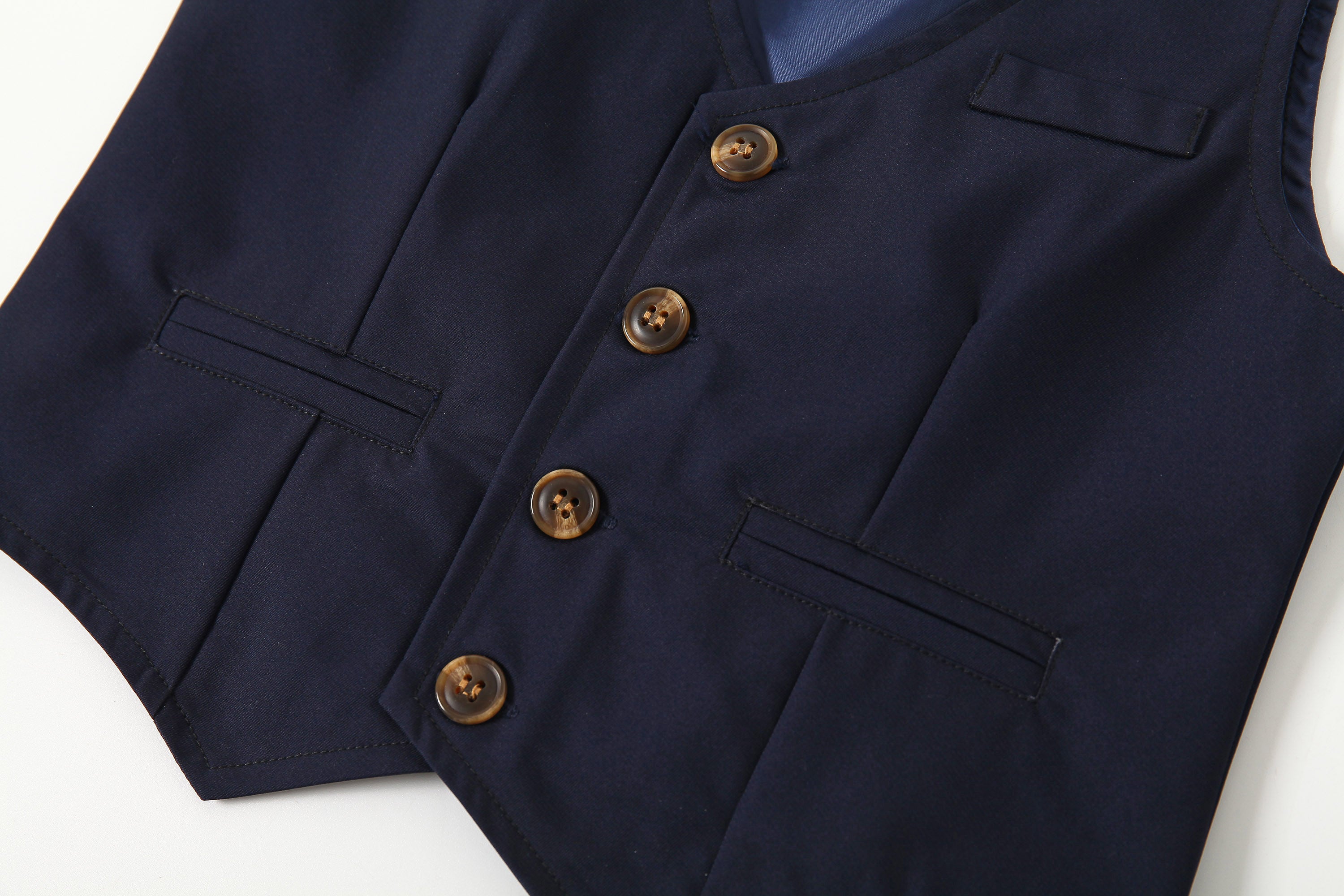Boys 3-Piece Single-Breasted Cotton Suits