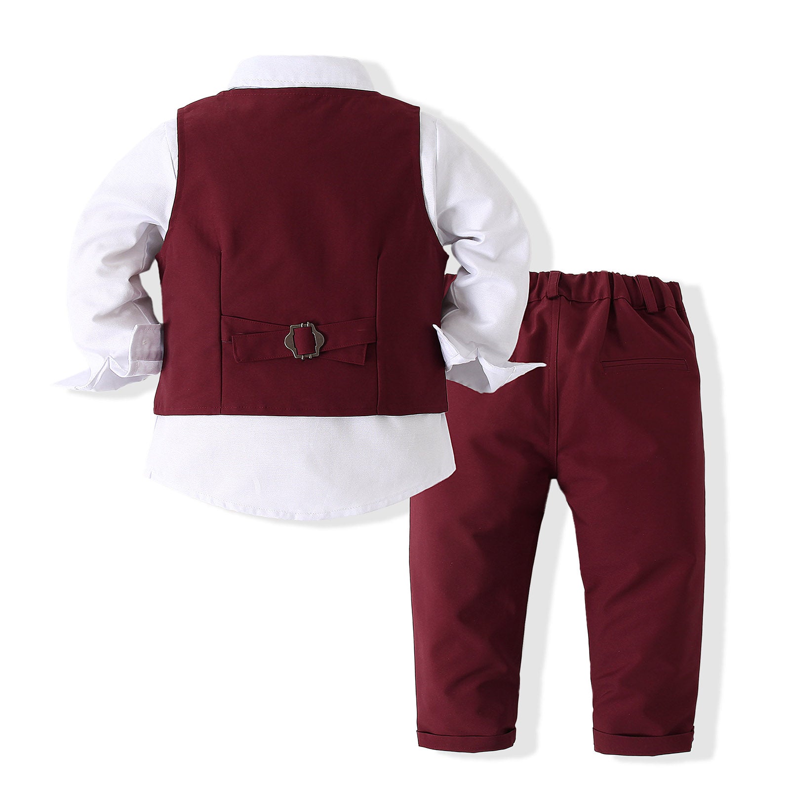 Boys Pure Cotton Single-Breasted Three Piece Suit