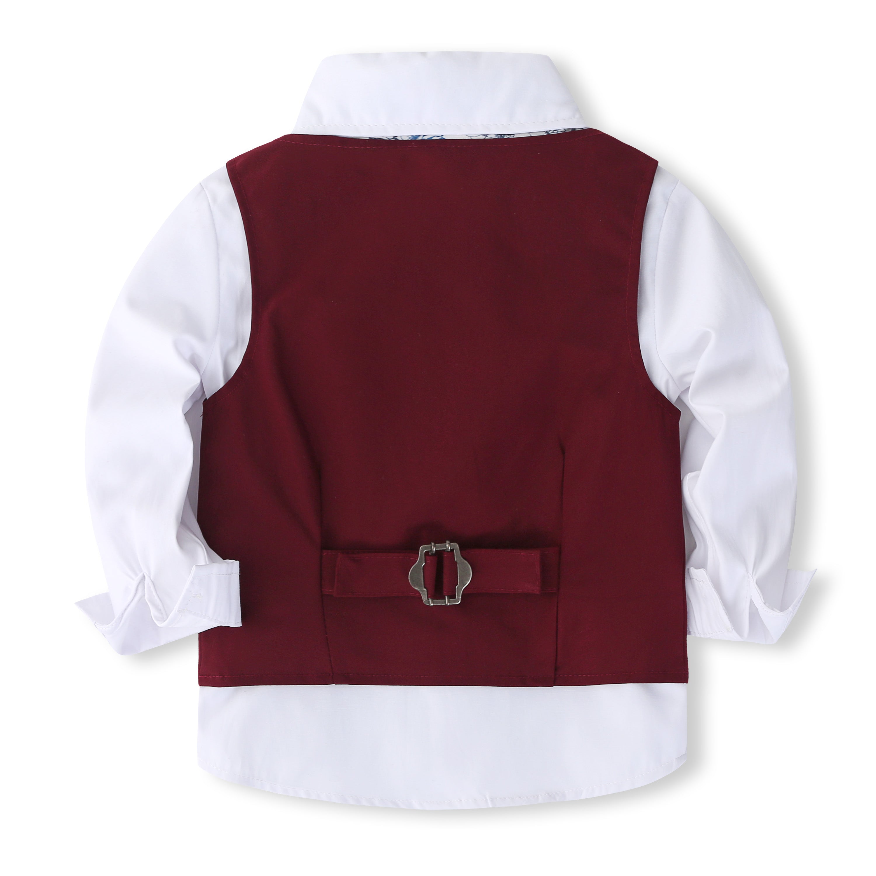 Boys Pure Cotton Single-Breasted Three Piece Suit