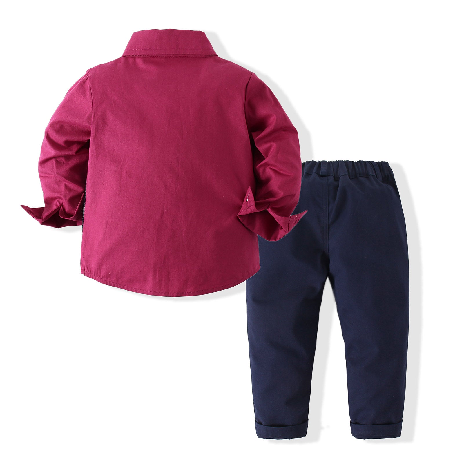 Boys Checked Cotton Three-Piece Party Suits