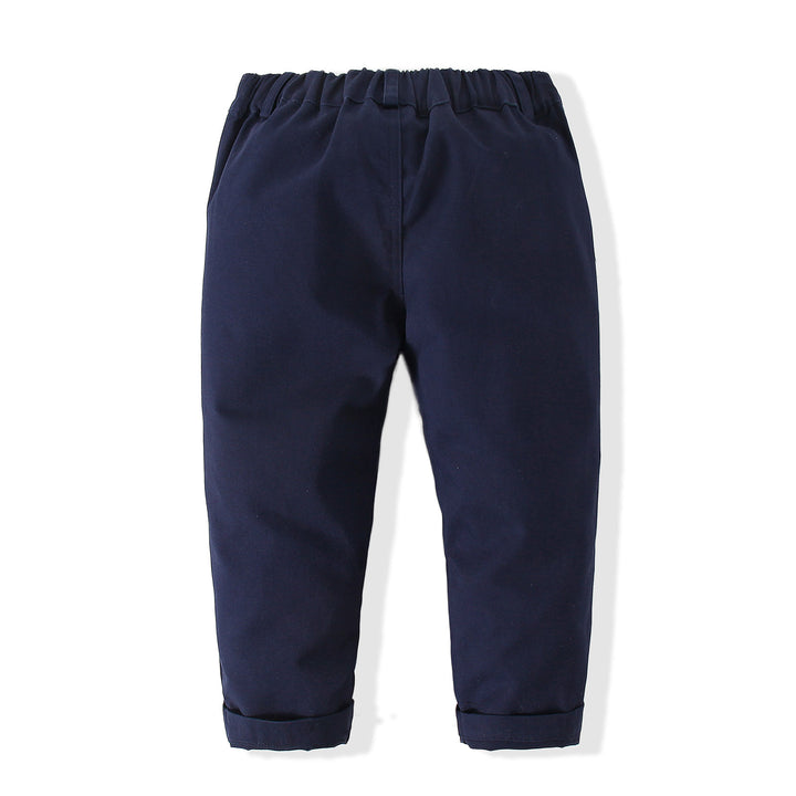 Boys Checked Cotton Three-Piece Party Suits