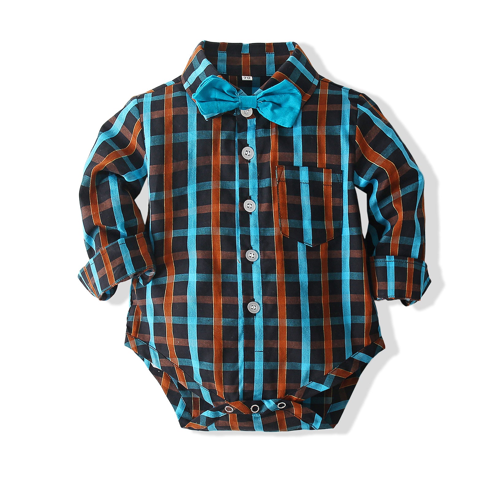 Boys Checked Pure Cotton Shirt With Trouser & Suspenders