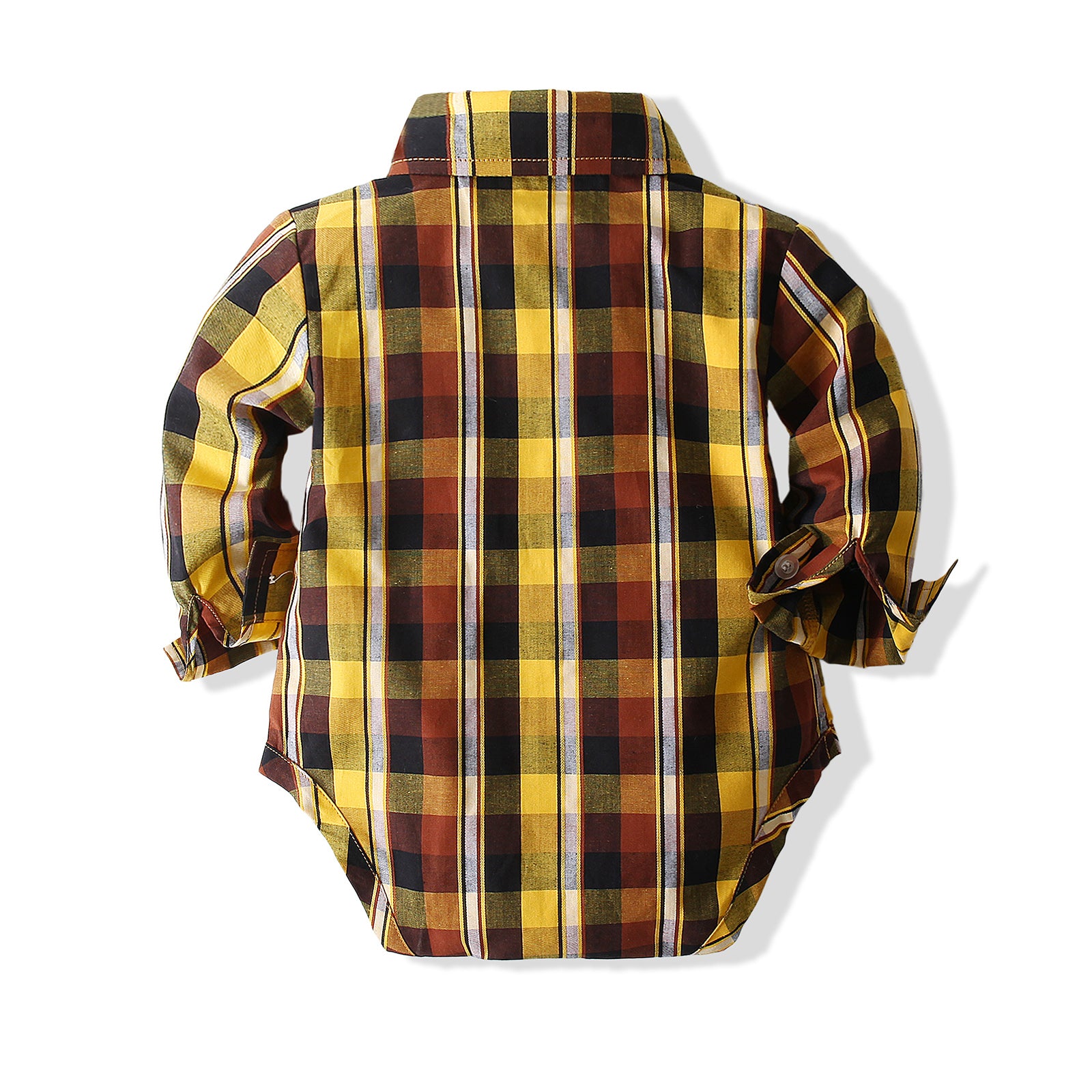 Boys Checked Pure Cotton Shirt With Trousers And Suspenders