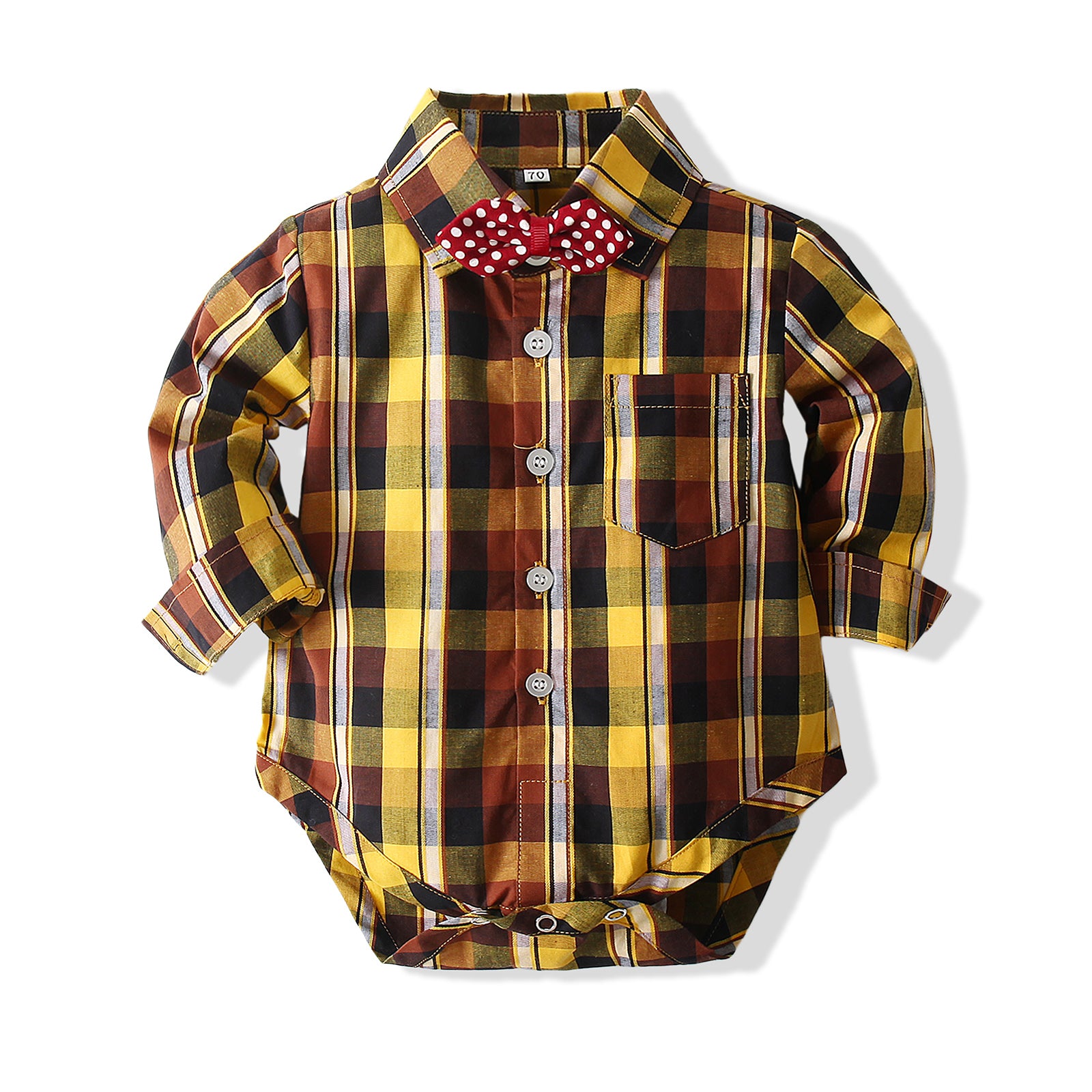 Boys Checked Pure Cotton Shirt With Trousers And Suspenders