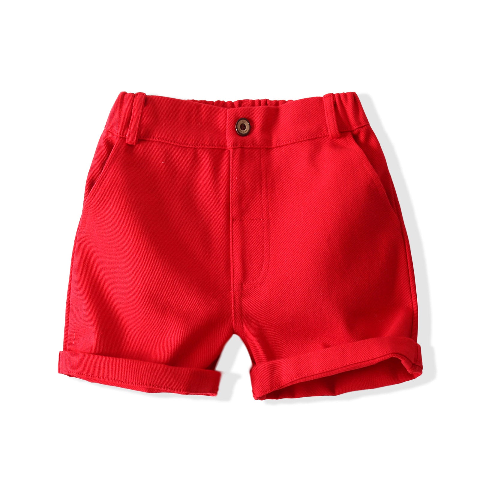 Boys Printed Short Sleeves Shirt Collar Shirt with Shorts