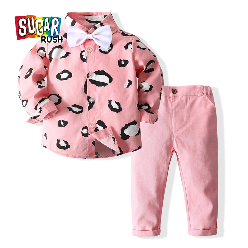 Boys Printed Pure Cotton Shirt With Trousers