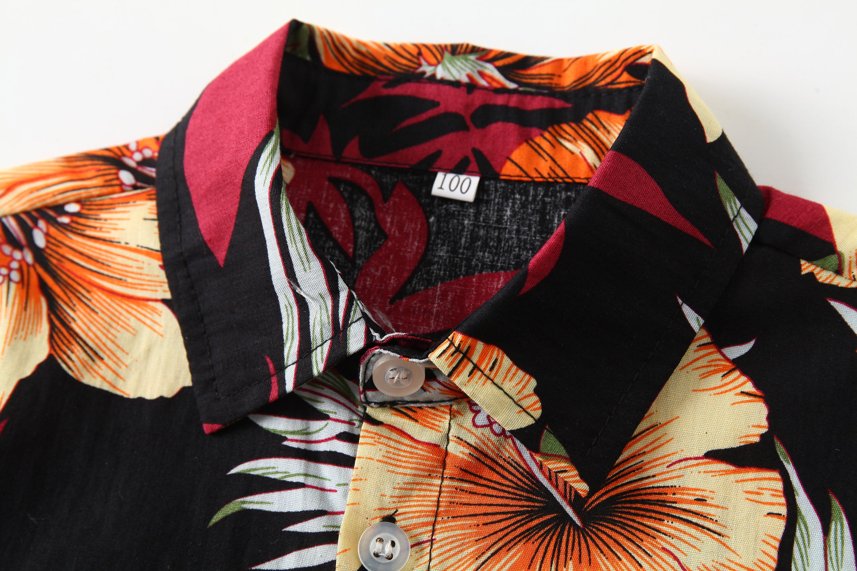 Boys Printed Short Sleeves Shirt Collar Cotton Shirt with Shorts