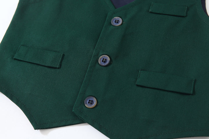 Boys Pure Cotton Single-Breasted Three Piece Suit