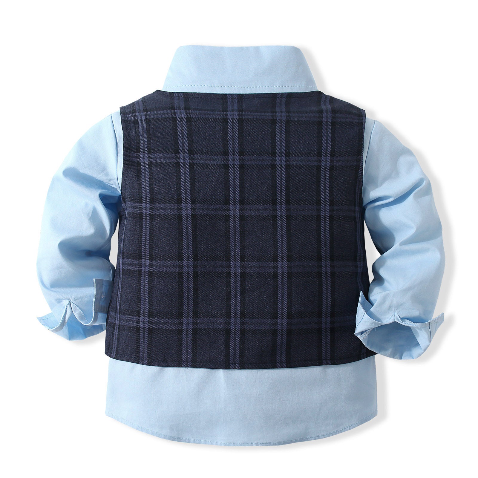Boys Checked Pure Cotton Three Piece Suit