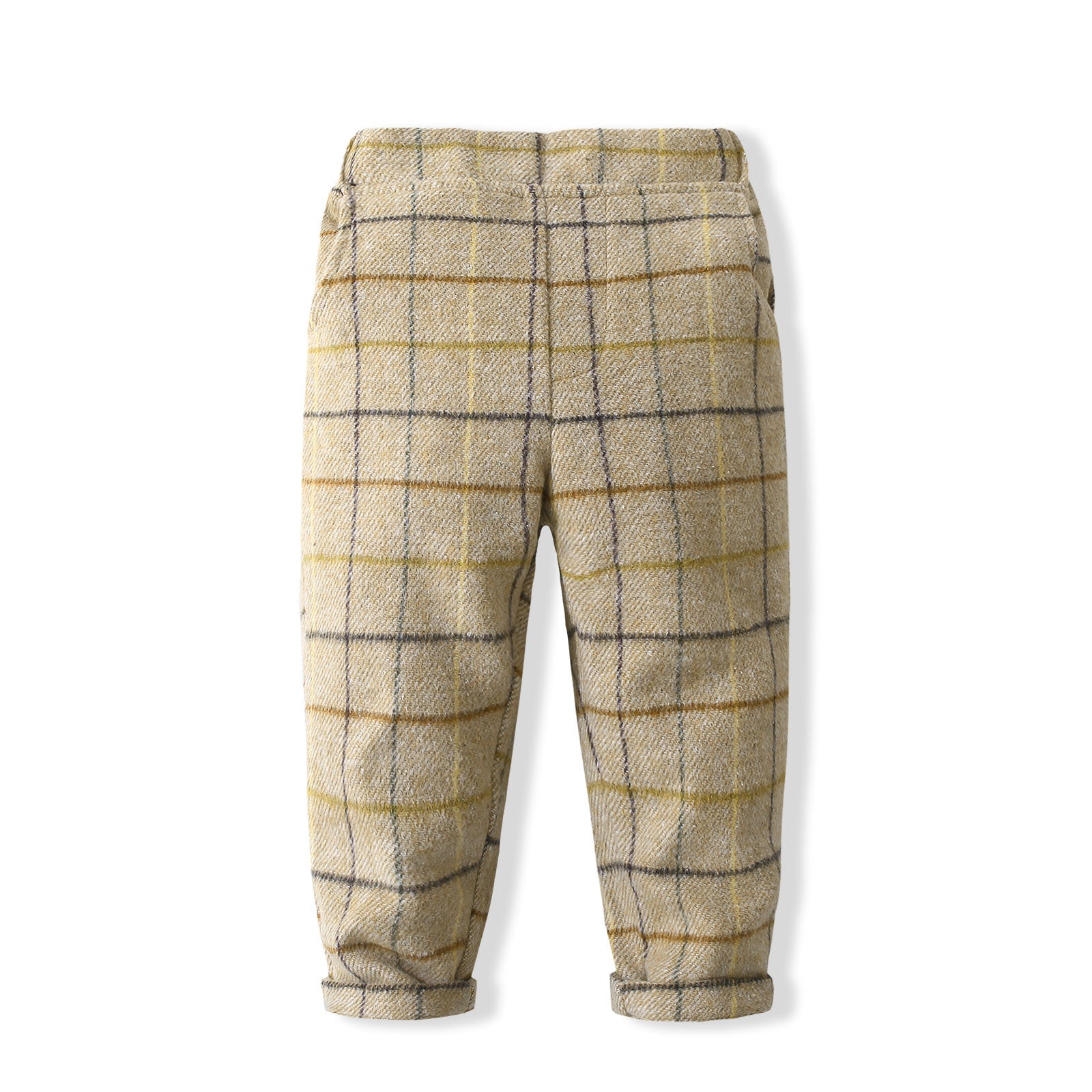 Boys Checked Pure Cotton Single-Breasted Three Piece Suit