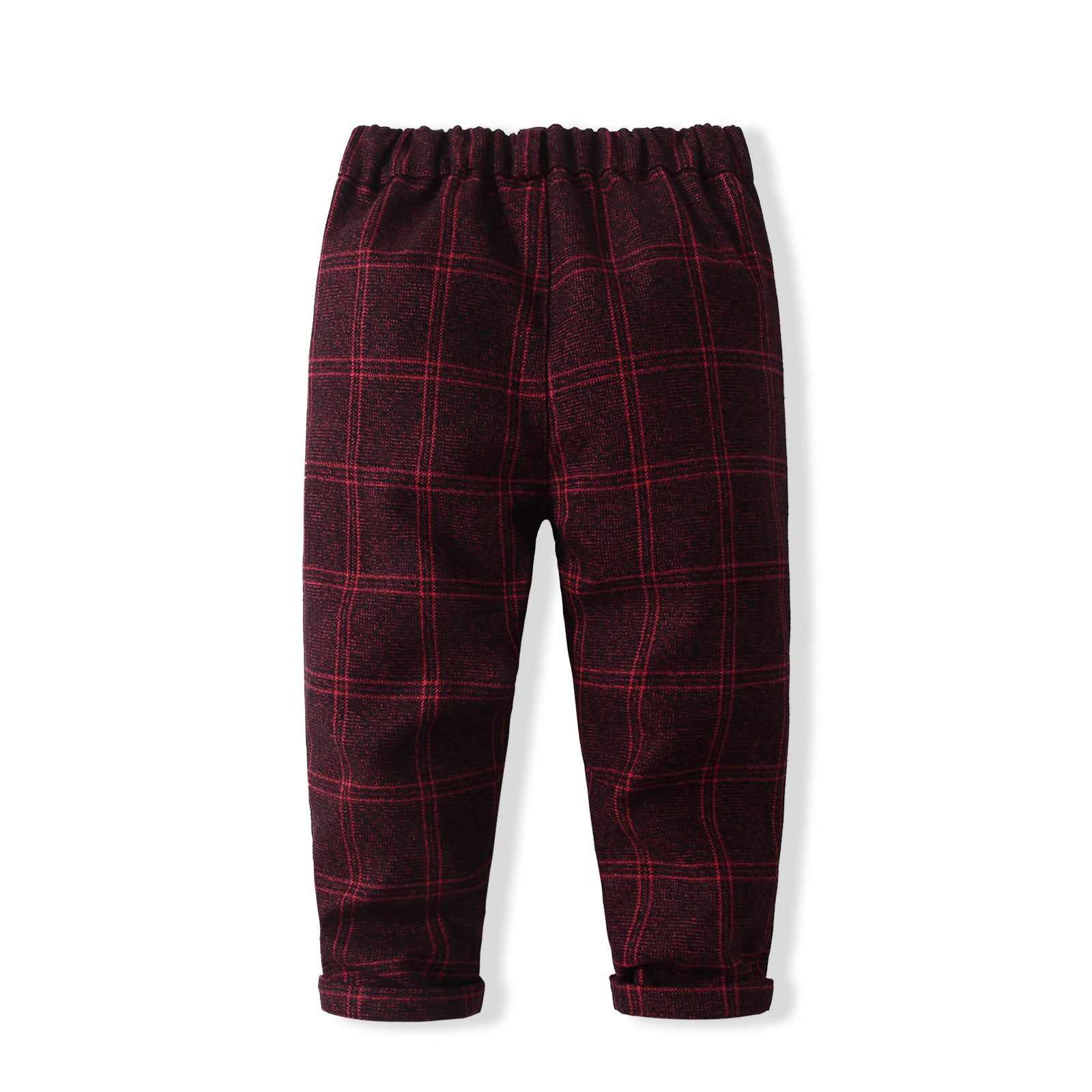 Boys Checked Pure Cotton Single-Breasted Three Piece Suit