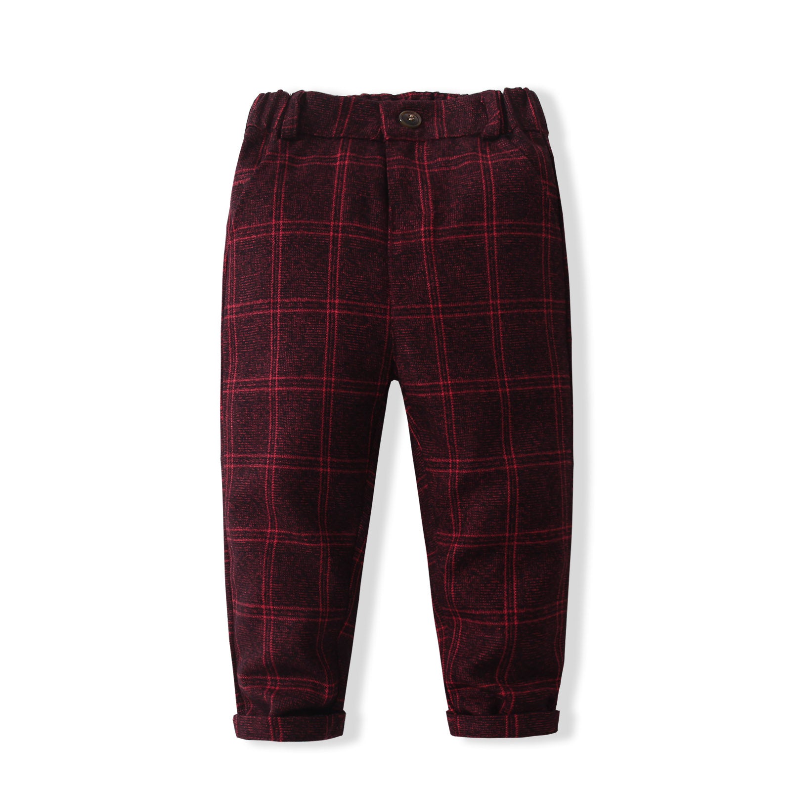 Boys Checked Pure Cotton Single-Breasted Three Piece Suit