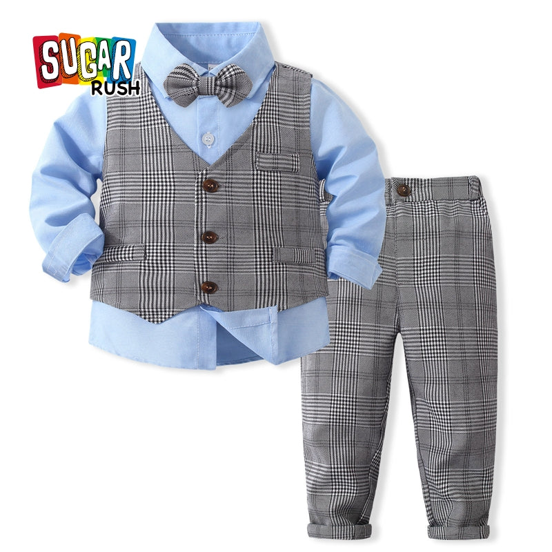 Boys Checked Shirt with Trousers