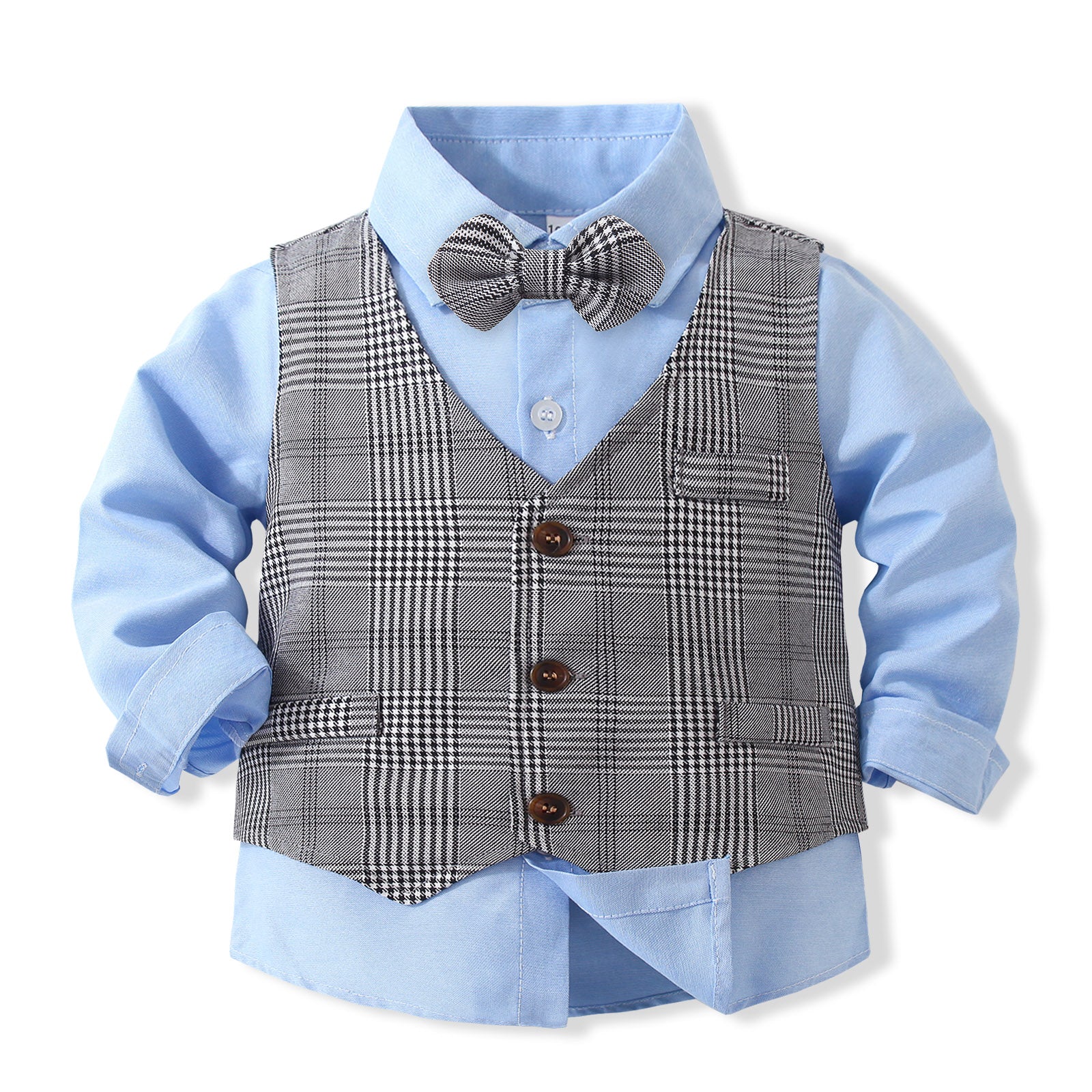 Boys Checked Shirt with Trousers