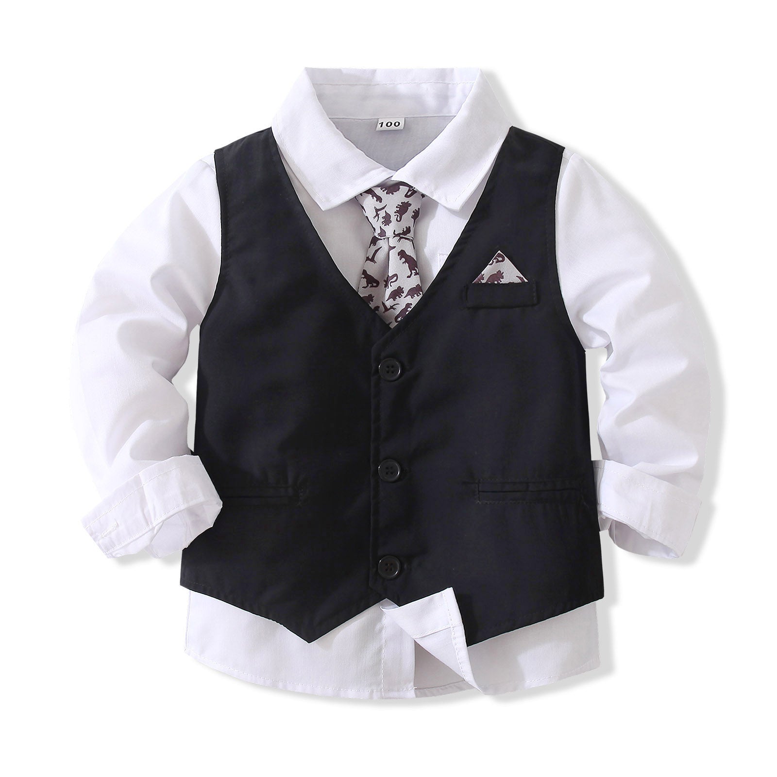 Boys Cotton Three-Piece Party Suits