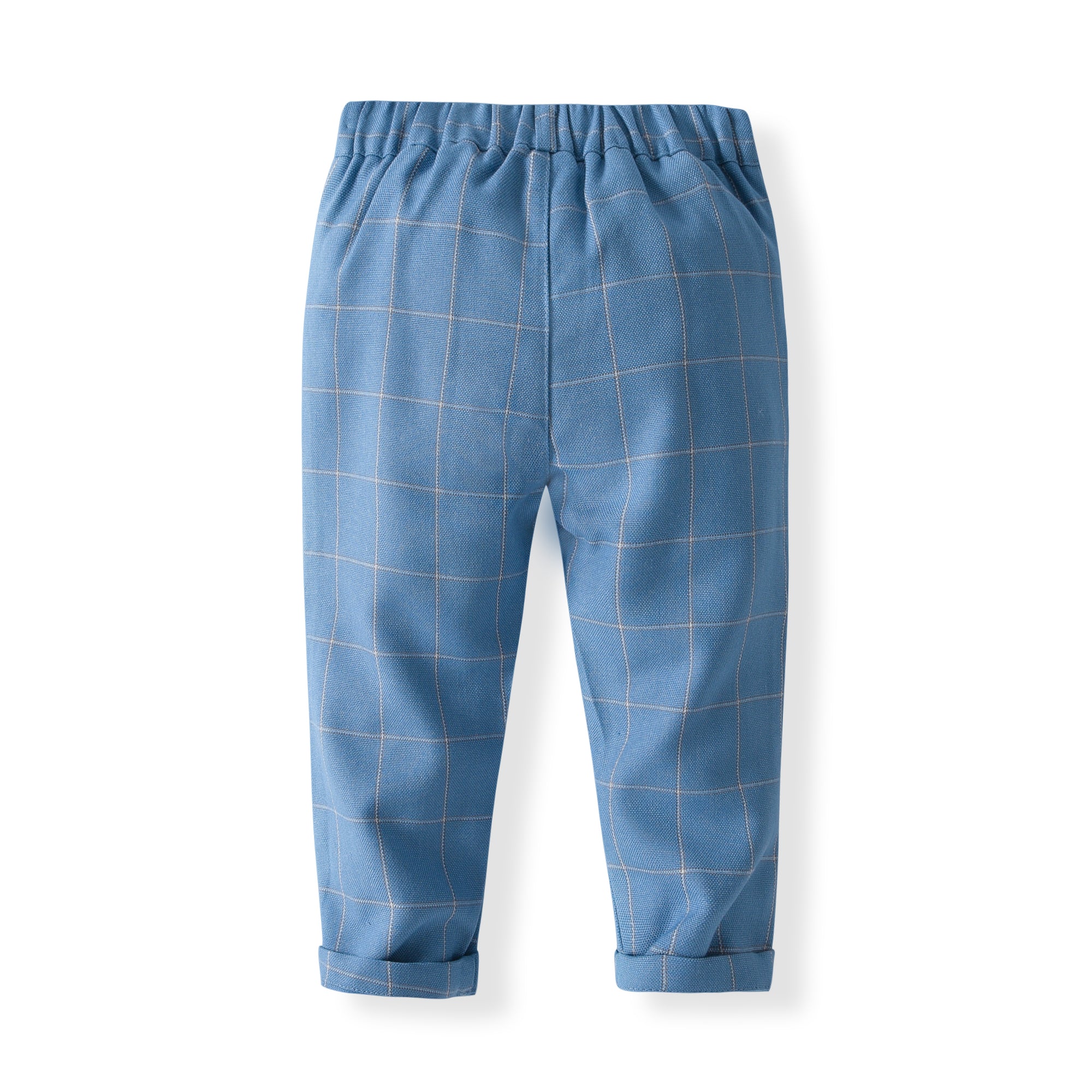 Boys Checked Pure Cotton Single-Breasted Three Piece Suit