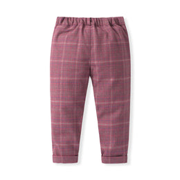 Boys Checked Pure Cotton Single-Breasted Three Piece Suit