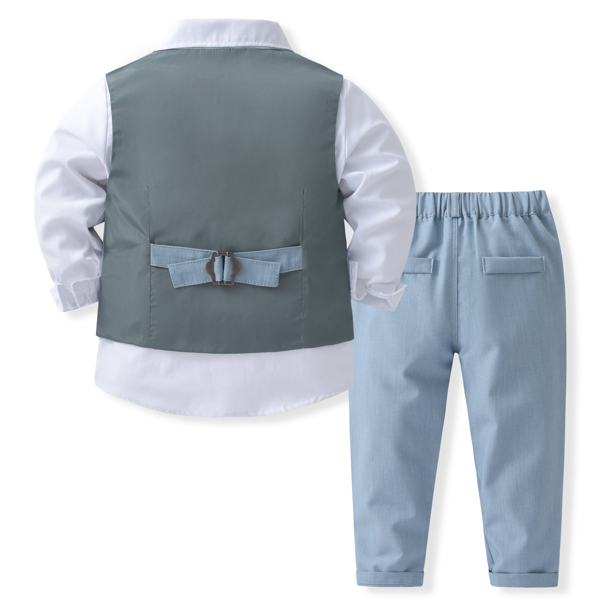 Boys Pure Cotton Single-Breasted Three Piece Suit