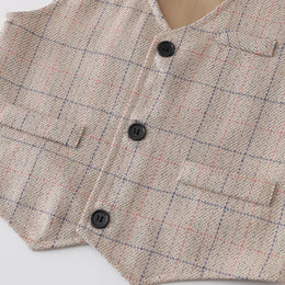 Boys Khaki Shirt Collar Top with Trousers