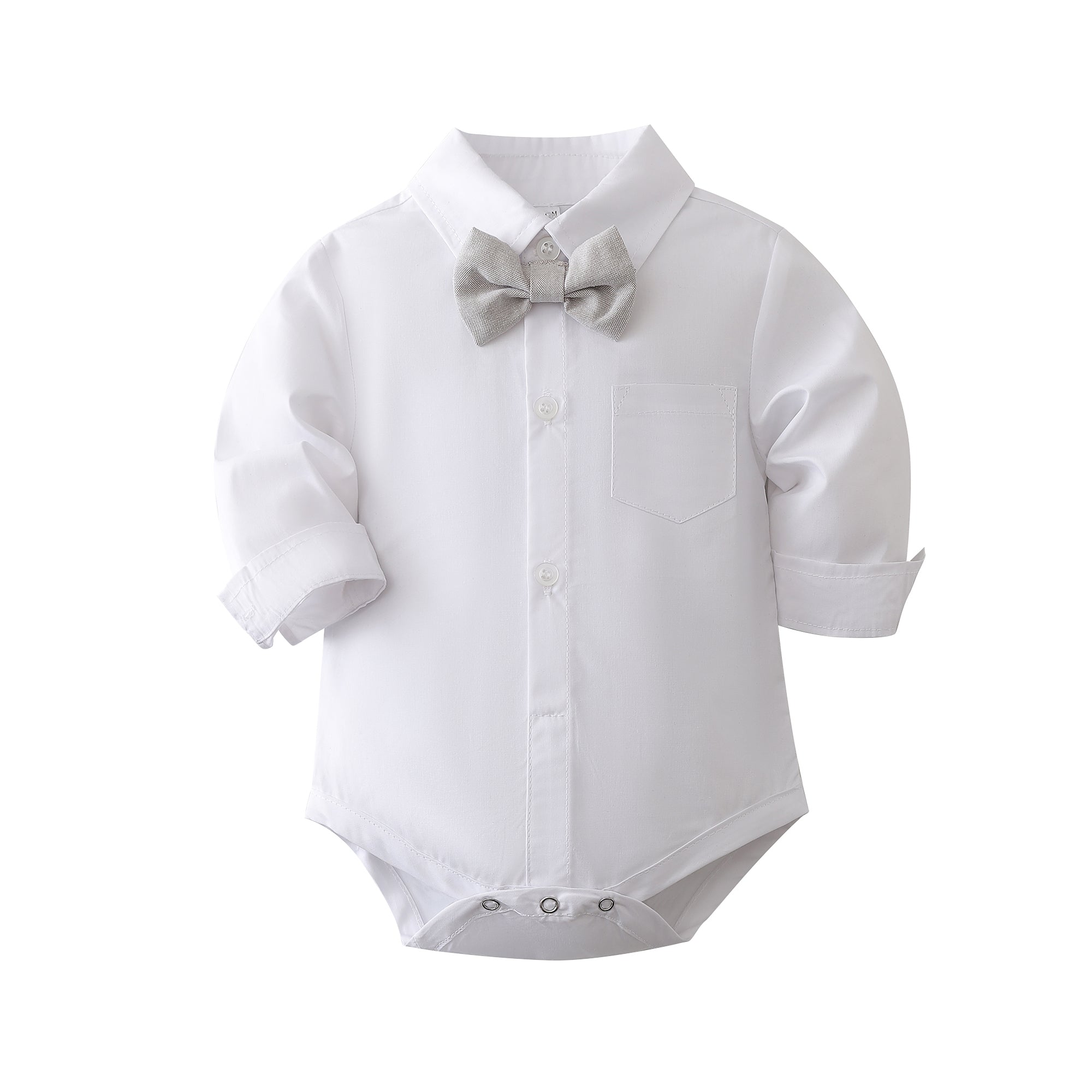Boys Long Sleeves Shirt With Trousers And Suspenders