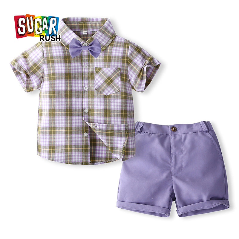 Boys Checked Shirt with Shorts