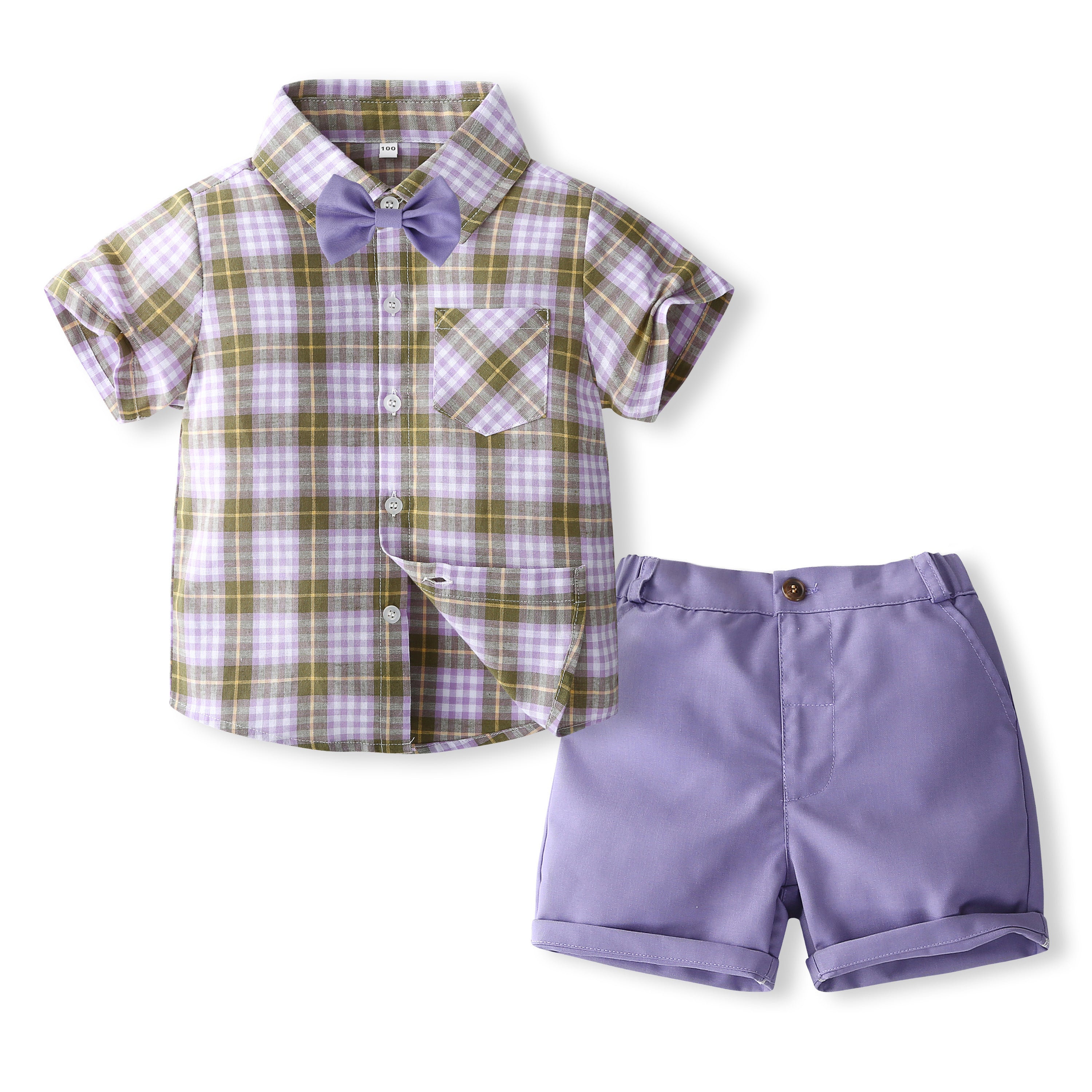 Boys Checked Shirt with Shorts