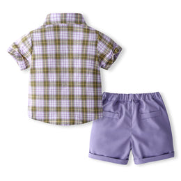 Boys Checked Shirt with Shorts