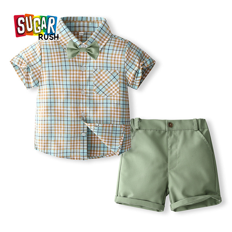 Boys Checked Shirt with Shorts