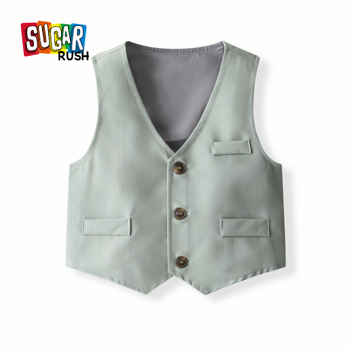 Boys Green & White Printed Shirt with Trousers