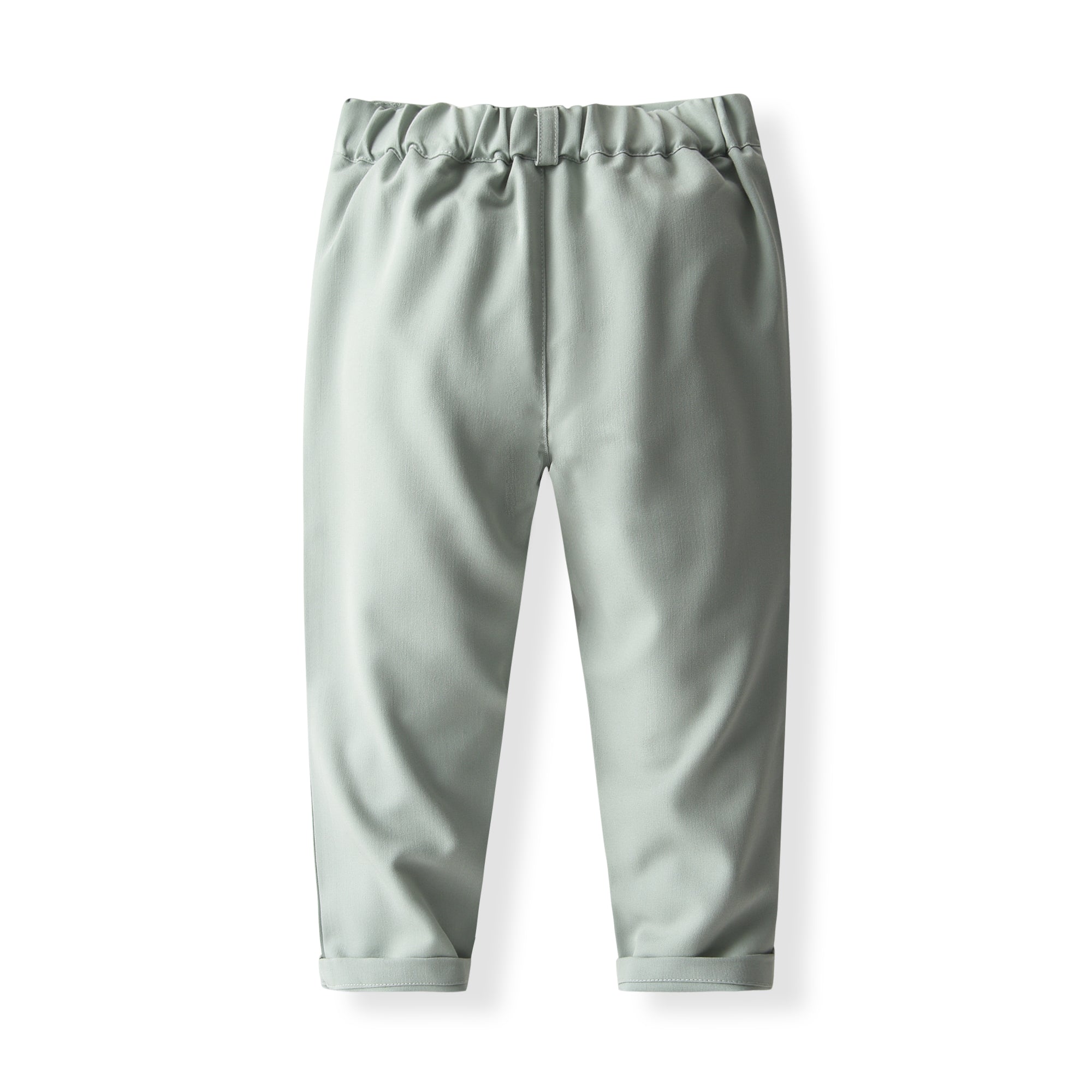 Boys Green & White Printed Shirt with Trousers