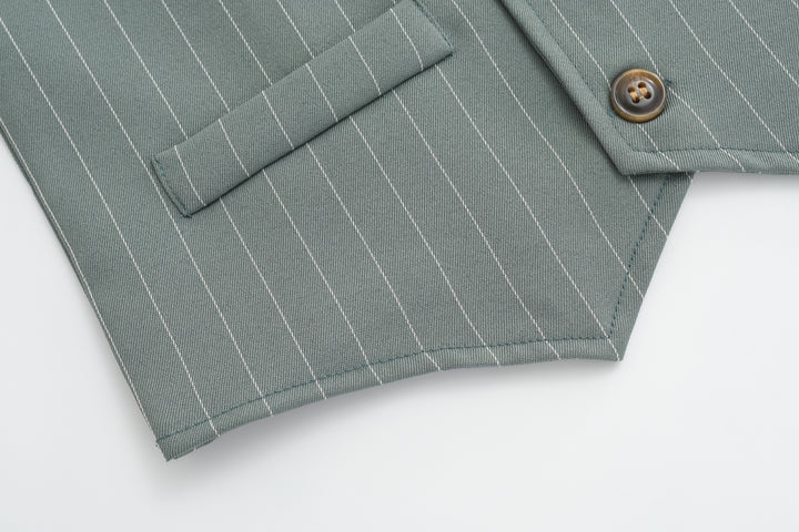 Boys Grey & White Shirt Collar Shirt with Trousers