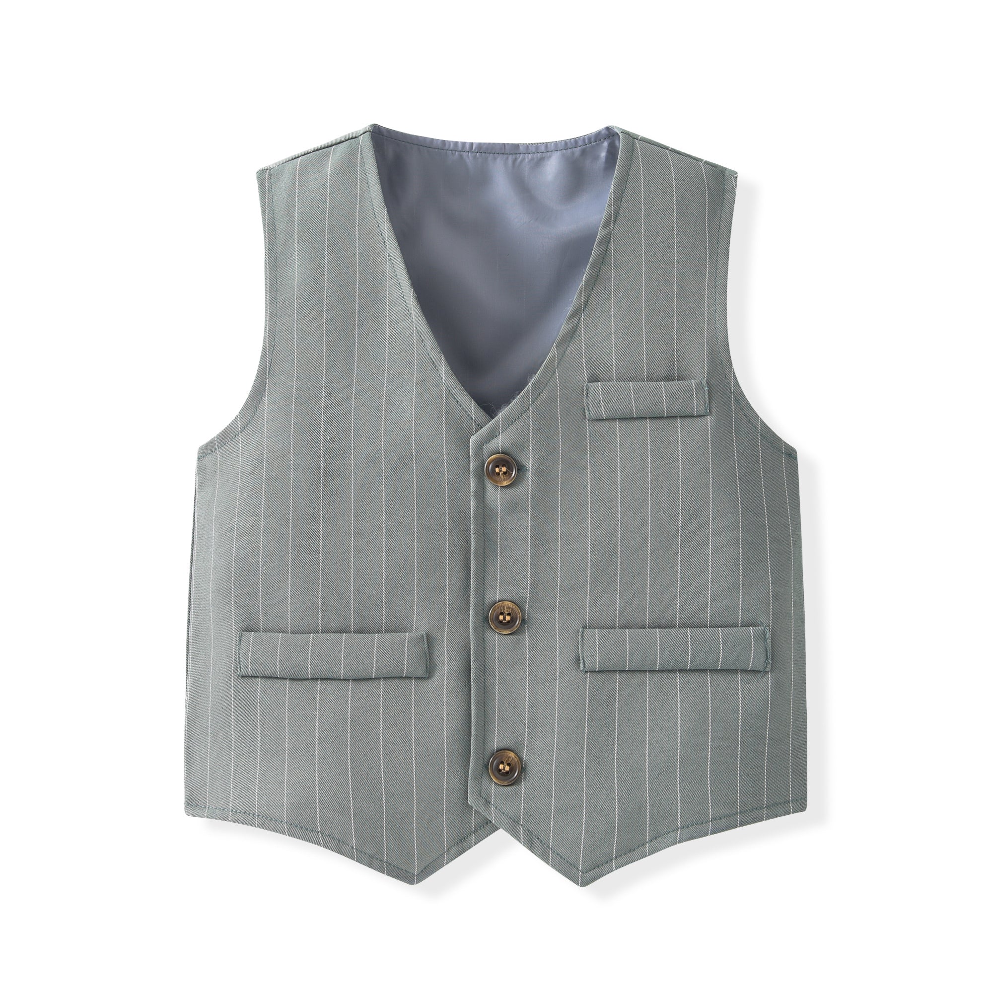 Boys Grey & White Shirt Collar Shirt with Trousers