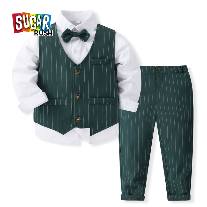 Boys Green & White Top with Trousers