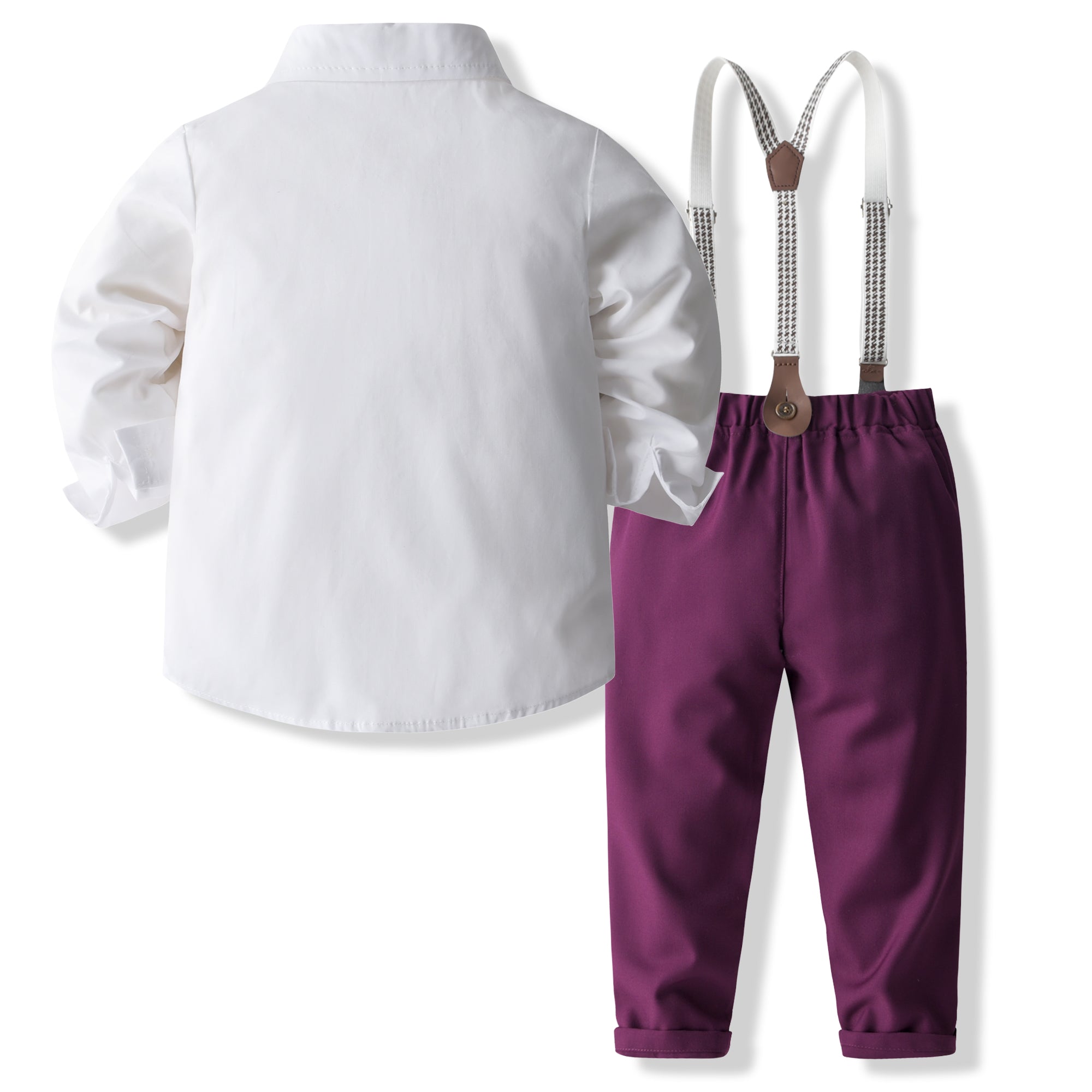 Boys Cotton Shirt With Trousers & Suspenders
