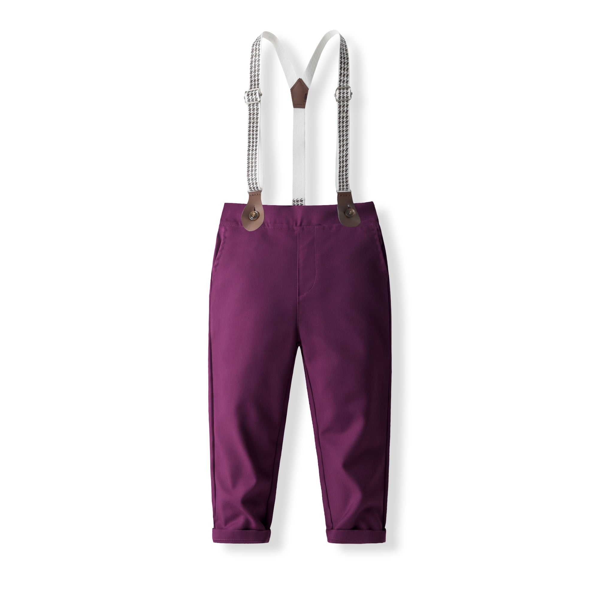 Boys Cotton Shirt With Trousers & Suspenders