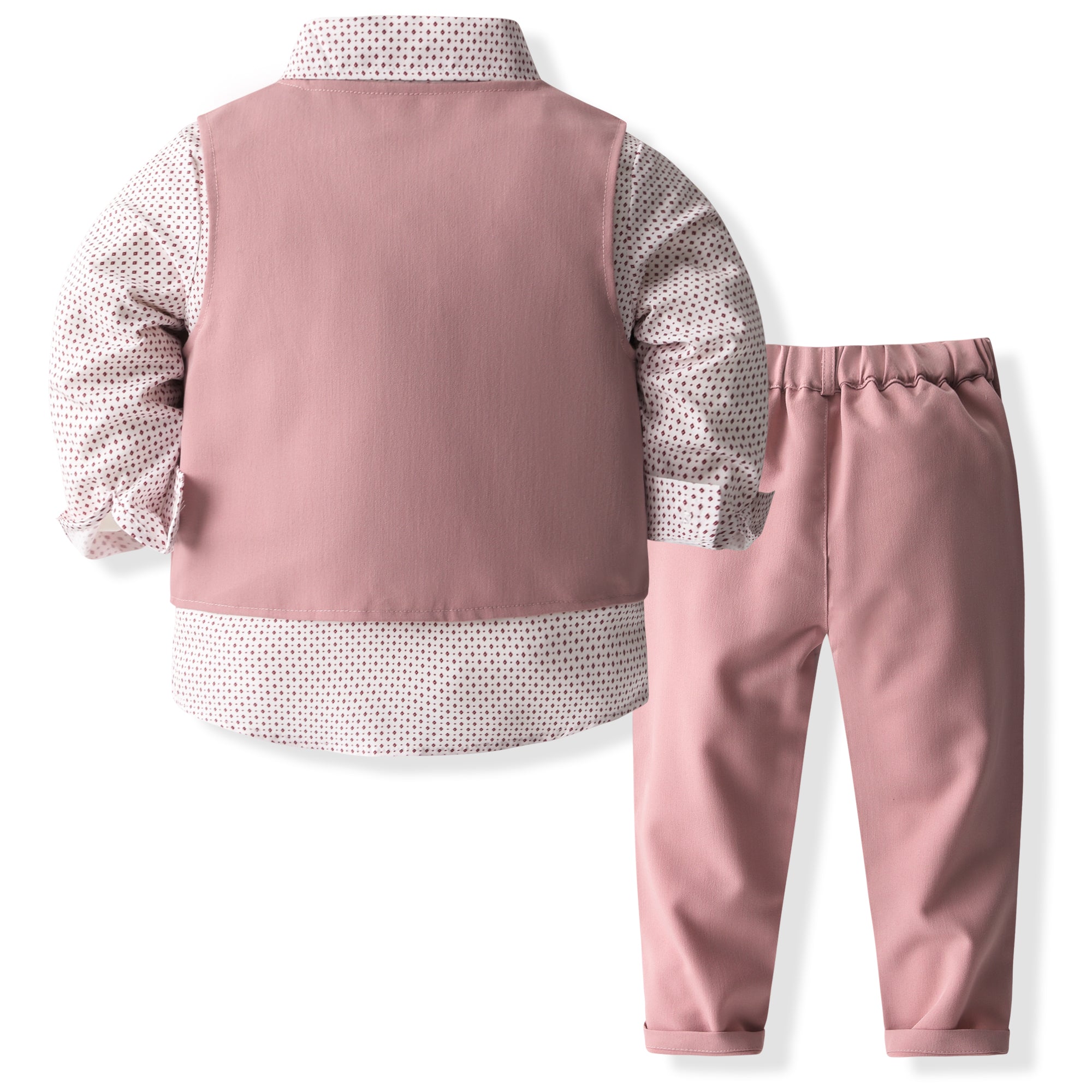 Boys Printed Long Sleeves Shirt Collar Top with Trousers