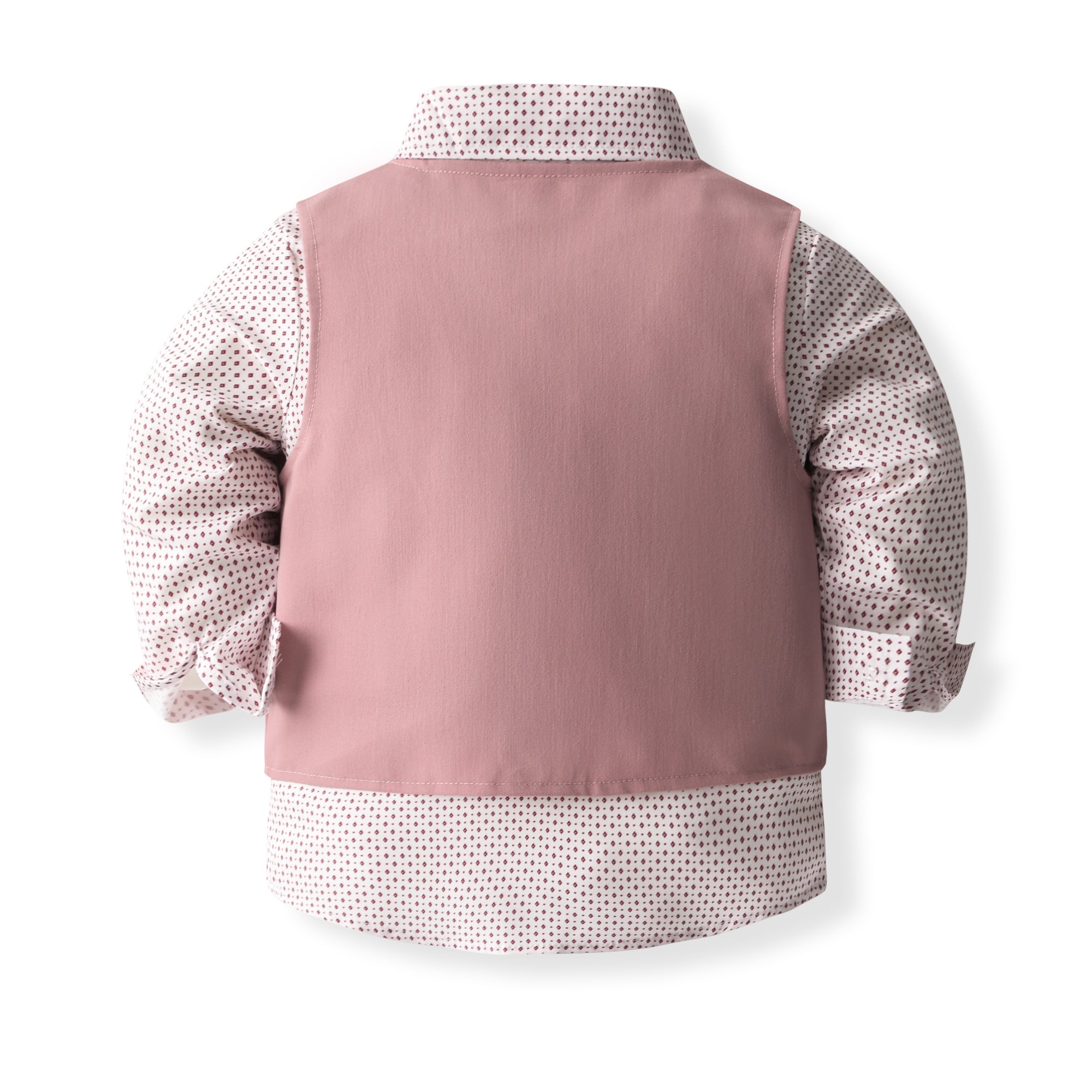 Boys Printed Long Sleeves Shirt Collar Top with Trousers