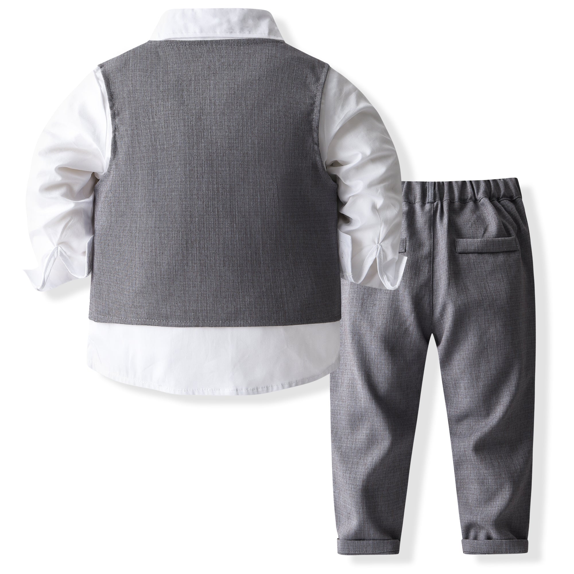 Boys Single-Breasted Pure Cotton Three Piece Suit