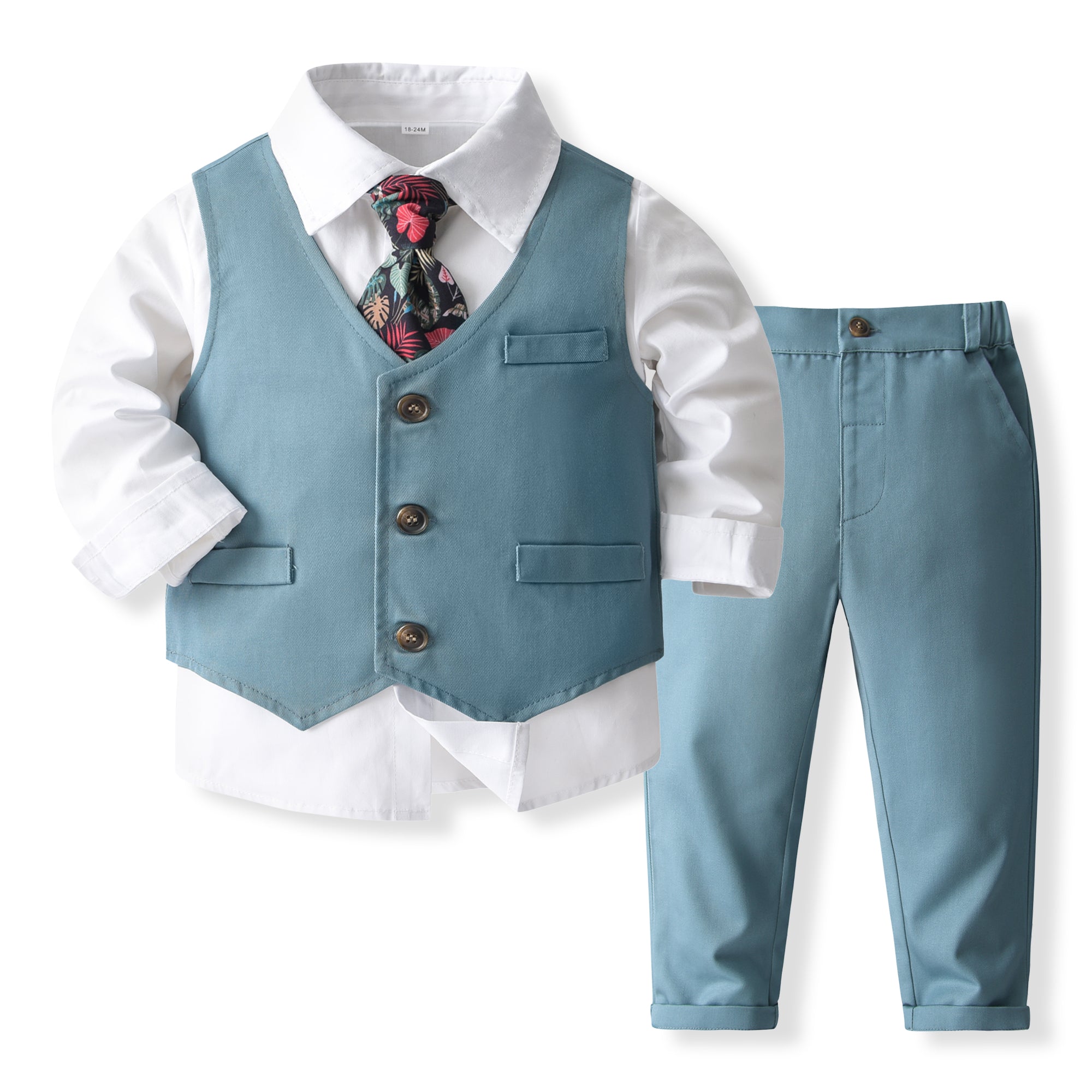 Boys Cotton 3 Piece Suit