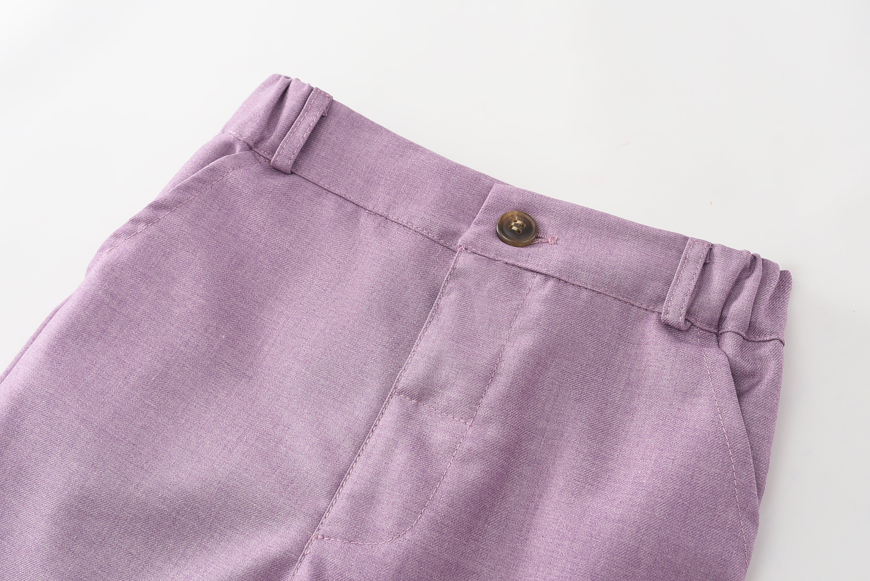 Boys Purple & White Striped Pure Cotton Shirt with Trousers